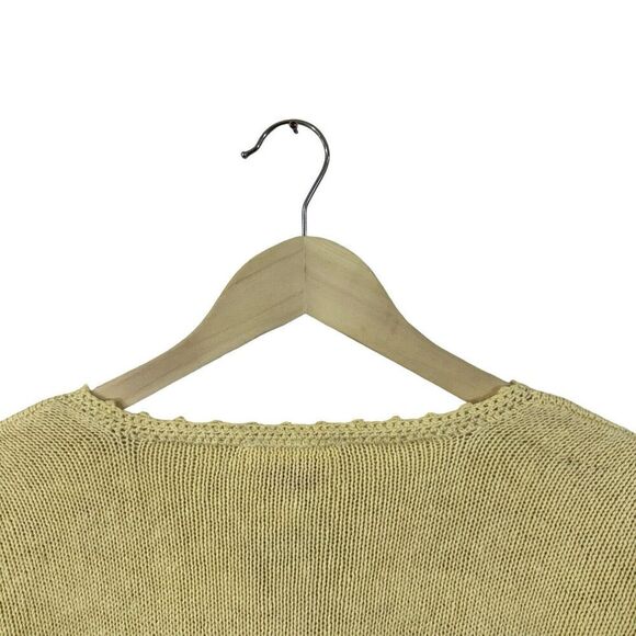 Vintage Talbots Medium Hand Knit Sweater Cardigan Linen Cotton Womens - Picture 11 of 16